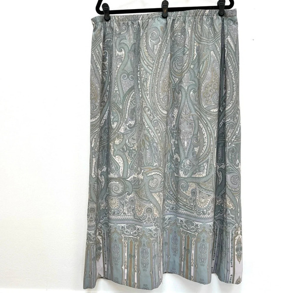 Designs Lane Bryant Paisley Faux Wrap Maxi Skirt Light Sage Green Size 22/24 NEW - Picture 3 of 10
